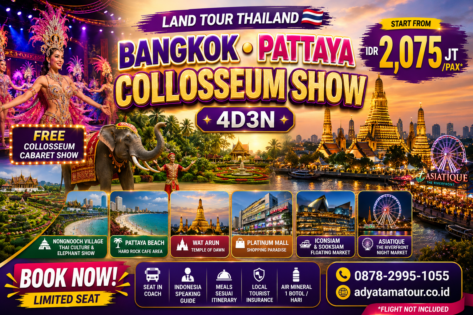 (Land Tour) 4D3N BANGKOK-PATTAYA COLLOSSEUM SHOW