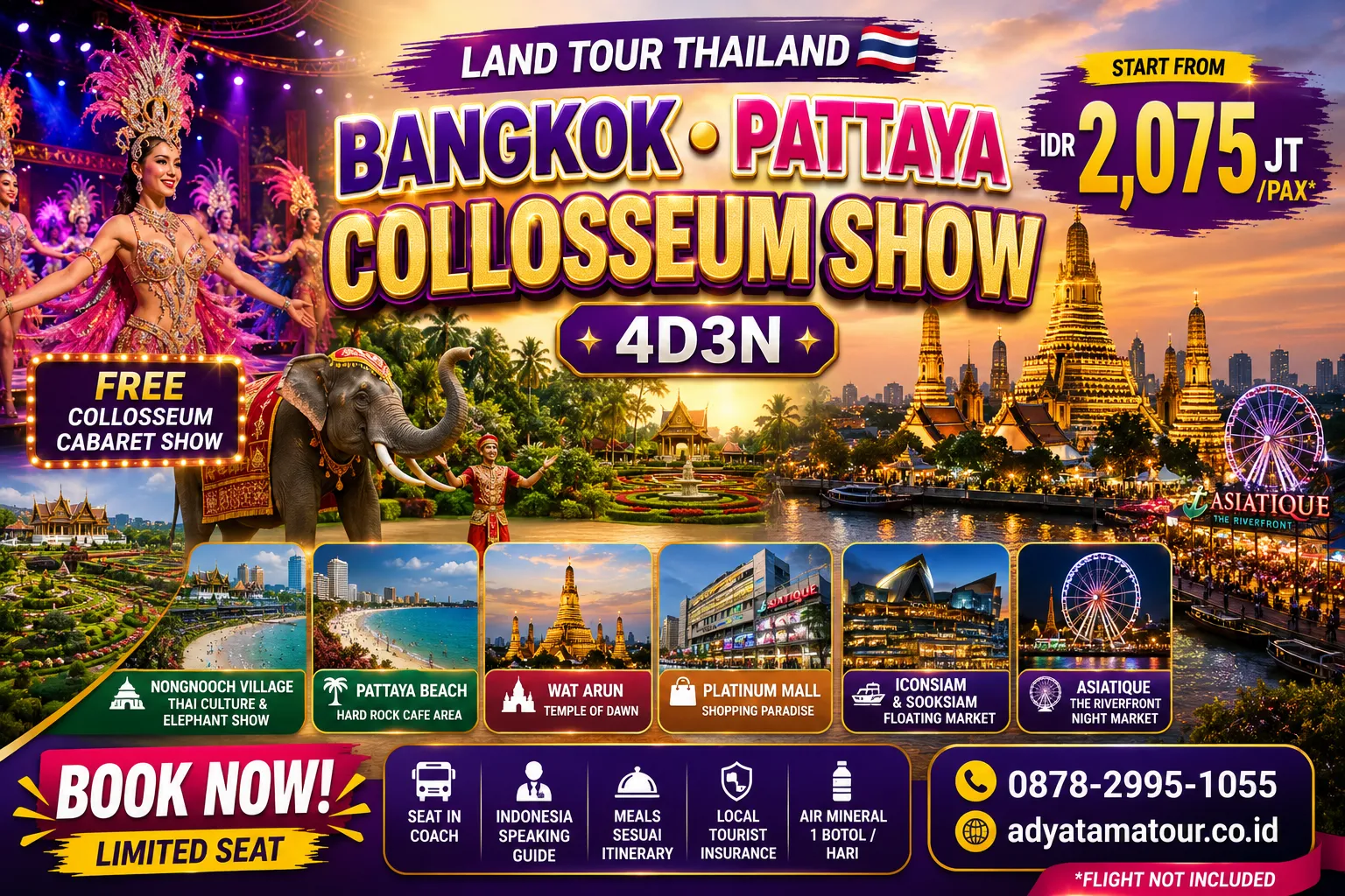 (Land Tour) 4D3N BANGKOK-PATTAYA COLLOSSEUM SHOW
