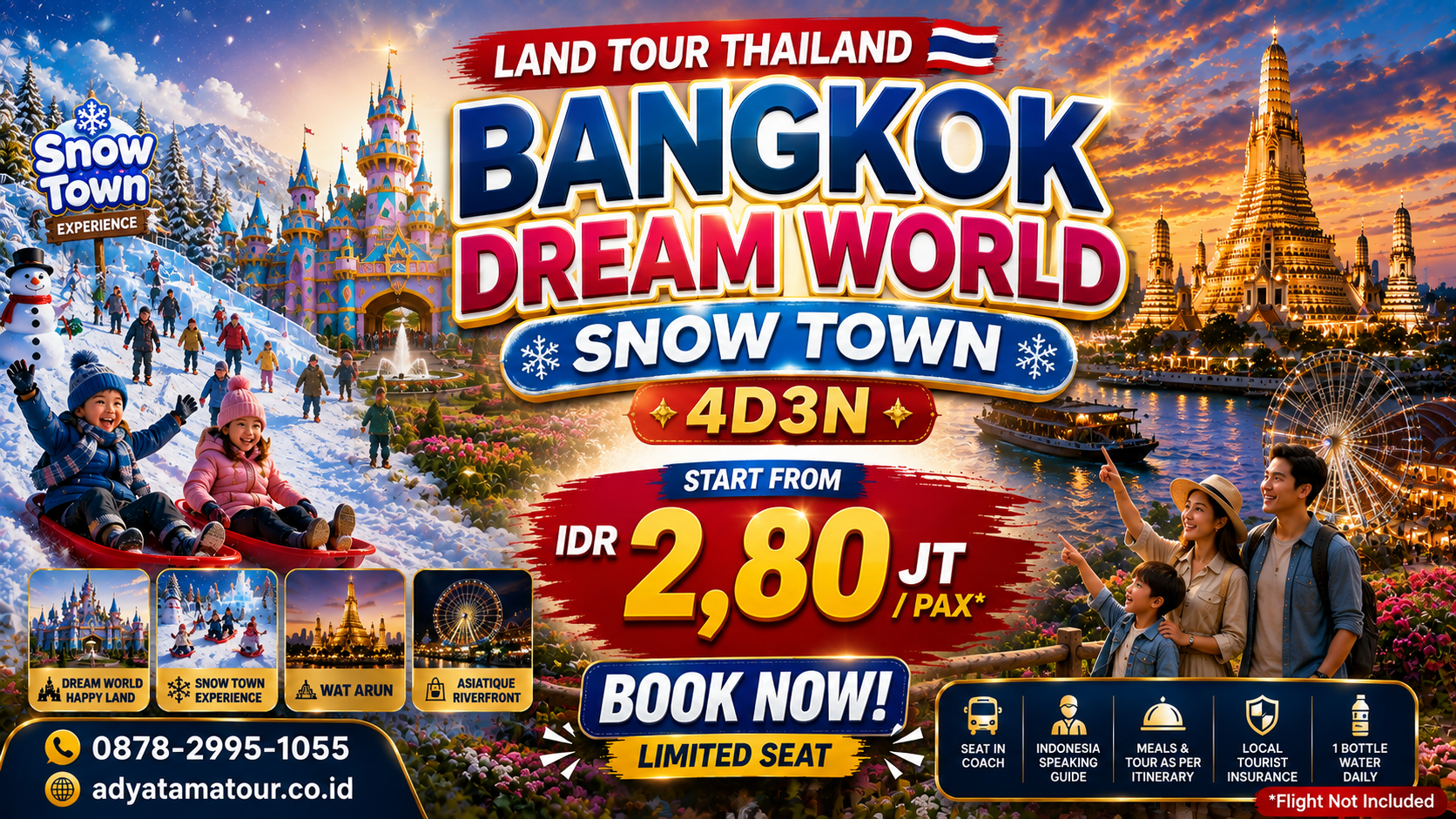 (Land Tour) 4D3N BANGKOK DREAM WORLD SNOW TOWN