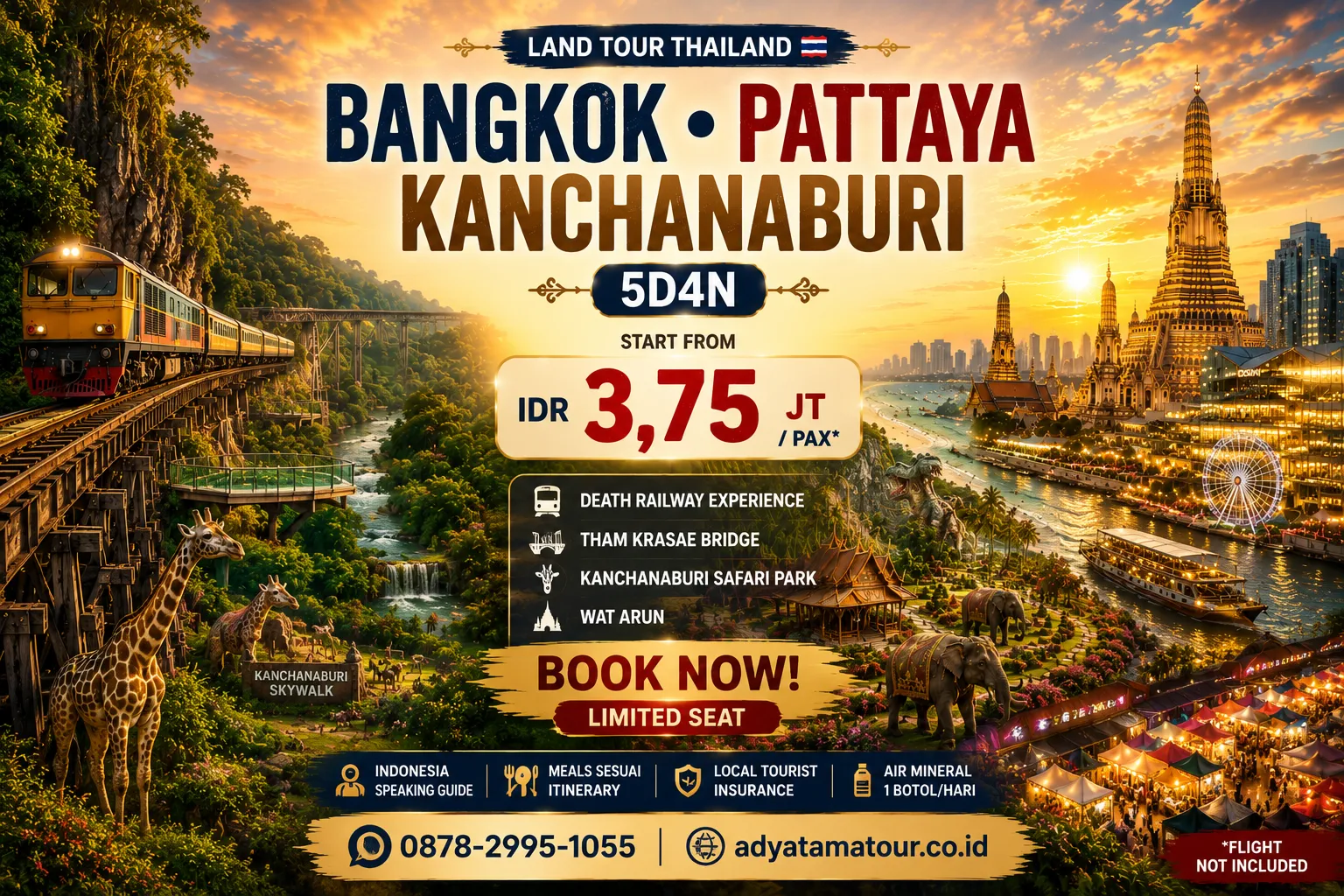 5D4N BANGKOK PATTAYA KANCHANABURI